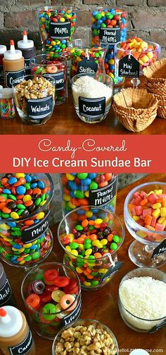 candy covered diy ice cream sundae bar