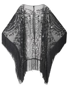 PRICES MAY VARY. a exquisite evening wrap,art deco with instricate beading and sequins oversized open front cardigan cape,big shawl,large enough, for fashionistas of all size complete with long sway fringed,open front design cape big evening wrap and shawl for women formal,amazing it can be a delicate swimsuit cover up great to pair with gala dress,wedding dress,mother of the bride dress ect,for any occasion,a perfect evening wrap and shawl A superb art deco glamorous oversized evening wraps and 1920s Shawl, Flapper Outfit, 1920s Women, Great Gatsby Dresses, Shawl For Women, Mens Cashmere Scarf, Evening Wrap, Evening Wraps, Evening Shawls