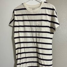 Brand New With Tags Madewell Tshirt Dress. White With Navy And Red Stripe. White Cotton Crew Neck T-shirt Dress, White Cotton T-shirt Dress With Crew Neck, White Cotton Short Sleeve T-shirt Dress, White Cotton T-shirt Dress With Short Sleeves, White Cotton T-shirt Dress For Summer, Casual Cotton T-shirt Dress With Crew Neck, Casual Cotton Crew Neck T-shirt Dress, White Casual T-shirt Dress With Short Sleeves, Casual White T-shirt Dress With Short Sleeves