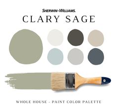 a paintbrush with different shades of gray and white on it's side, next to the words pewer green