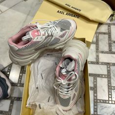 Axel Arigato Marathon Runner Sneakers. Pink/White. Brand New In Box Never Worn. Size 38 European, 7.5 Us Axel Arigato Jacket, Axel Arigato Marathon Runner, Axel Arigato Orbit, Axel Arigato Orbit Sneaker, Axel Arigato Shoes, Axel Arigato Sneakers, Sneakers Box, Axel Arigato, Marathon Runners