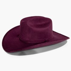 Plum Cowboy Hat by AB.LINO Western meets contemporary. Our take on a western classic, made from the same materials used on our flagship rancher hat. Trimmed with a Minimal Mexican Suede Hat Band. Made from stiffened Mexican suede Spot / specialist clean Brim width: 4″ / 10.16 cm Crown height: 4″ – 4.75″ Rigid crown design Please note: due to the color and nature of the suede dyeing process, some flecking or marks may be present in material Size & Fit: Our Cowboy hat is designed one-size-fits mos Western Style Solid Hat Bands For Kentucky Derby, Rigid Flat Brim Felt Hat For Rodeo, Rigid Wide Brim Top Hat For Rodeo, Rigid Flat Crown Hat For Rodeo, Country Style Flat Brim Top Hat For Ranch, Western Solid Hat Bands For Rodeo, Rigid Short Brim Felt Hat For Rodeo, Rigid Flat Brim Hat Bands For Rodeo, Rodeo Flat Crown Rigid Felt Hat