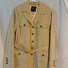 Nwot Rachel Zoe Button Up Lined Belted Trench Coat. Ivory/Creamy Yellow. Short With Gold Buttons. Yellow Short, Belted Trench Coat, Rachel Zoe, Gold Buttons, Trench Coat, Button Up, Jackets & Coats, Jackets For Women, Cream