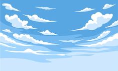 the sky is filled with clouds and blue water