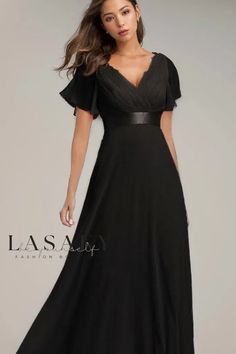 Lasaky - Elegant Handcrafted V-Neck Bell Sleeve Maxi Dress in Stretchable Chiffon, Perfect for Bridesmaids and Evening Events Romper Swimsuit, Sweater Trends, Loungewear Jumpsuit, Chiffon Maxi, Dress Satin, Sleeve Maxi Dress, Skirt Skirt, Chiffon Maxi Dress, Hot Outfits