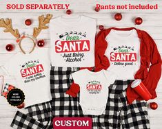 Custom Dear Santa Funny Family Christmas Shirts fits like a well-loved favorite. Super soft cotton and excellent quality print make one to fall in love with it over and over again. Christmas Quotes Matching Shirts, Matching Christmas Group Shirts Kids will love this custom youth short sleeve tee. This lightweight (4.0 oz) side-seamed shirt maximizes comfort all day long. The ring-spun cotton makes this kids short sleeve tee perfect for displaying custom artwork. Side seams keep the garment's shape. The shoulders have tape for longer fitting. The collar is extra elastic due to ribbed knitting. The infant fine jersey tee is a balance between comfort and durability. This fabric is specially spun to be strong and smooth. Solid colors are 100% cotton. Other colors feature polyester. There are s Dear Santa Funny, Group Shirts, Family Humor, Family Christmas Shirts, Dear Santa, Kids Shorts, Christmas Quotes, Matching Shirts, Unisex Shirts