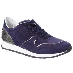 Tod’s Women’s Suede Sneaker Size 37(Us 7) Purple Suede Sneakers With Round Toe, Purple Lace-up Sneakers With Textured Sole, Sporty Purple Sneakers With Textured Sole, Purple Lace-up Sneakers With Studded Outsoles, Casual Purple Sneakers With Studded Outsoles, Purple Sneakers With Studded Rubber Outsoles, Tods Shoes, Suede Sneakers, Blue Purple