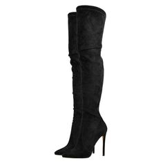 Stretch Over the Knee High Boots for Women Pointed Toe Stiletto Bootie – Onlymaker Big Size Fashion, Knee Stretches, Stretch Boots, Heel Stretch, High Heels Boots, Knee High Heels, Tights And Boots, Thigh High Socks, How To Stretch Boots