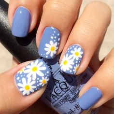 Nails Yellow, Summer Nail Art, Nail Art Designs Summer, Short Nails Art, Floral Nail Art, Spring Nail Art, Flower Nail Art