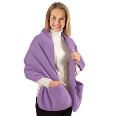 Super-Soft, Cozy Fleece Wrap Is The Perfect Way To Warm Your Shoulders On A Chilly Day. Featuring Two Large Front Pockets, It Makes A Cozy Wrap For Tv Time, Too! Hand Wash. Polyester; Imported. 66"L X 20"W. Colors Available In Burgundy, Winter White, Black, Camel, Lavender, Or Royal Blue. Shawl With Pockets, Mermaid Hat, Cashmere Winter Scarf, Mens Cashmere Scarf, Scarf Bib, Shawl Sweater, Cozy Wrap, Slim Fit Sweater, Collections Etc