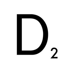 the letter d is made up of two letters and has black lettering on white background