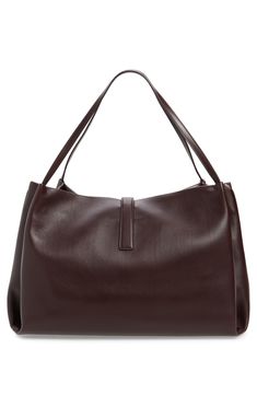 Ultrasmooth Italian leather and Gancio hardware deliver brand-signature style to this elevated tote. Flip-lock closure Top carry handles Interior zip pocket Twill lining Leather Made in Italy Designer Handbags Chic Business Hobo Bag With Leather Handles, Chic Hobo Tote Bag For Business, Chic Business Hobo Tote Bag, Classic Top Handle Hobo Bag For Business, Classic Business Hobo Bag With Double Handle, Classic Business Hobo Bag With Top Carry Handle, Classic Hobo Bag With Top Carry Handle For Business, Business Satchel With Turn-lock Closure, Sleek Top Handle Shoulder Bag With Leather Handles