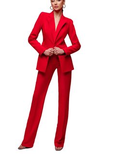 blazer length along the back 27 1/2 inches or 70 cm sleeve length 24,4 inches or 62 cm pants length along the side seam 45,2 inches or 115 cm inseam length (from the crotch to the bottom) 35,4 inches or 90 cm 2-piece womens blazer trouser suit for office, business meetings, formal events and special occasions. Also perfectly combines with sneakers so after a long and tiring business day you can change you heels to sneakers and still look chic. DETAILS -  straight pants -  high rise -  blazer is Fitted Long Sleeve Pantsuit For Career, Tailored Red Pantsuit With Notch Lapel, Red Tailored Pantsuit With Notch Lapel, Red Notch Lapel Sets For Workwear, Formal Full Length Red Pants, Elegant Red Business Pants, Red Formal Full-length Pants, Red Workwear Sets With Notch Lapel, Red Fall Office Suit