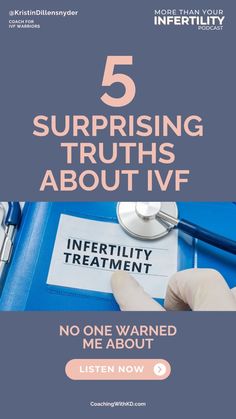 a blue folder with the words 5 surprising truths about ivf