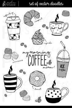 the coffee and donuts stamp set is shown