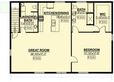 the floor plan for a two bedroom apartment with an attached kitchen and living room area