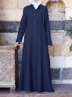 Abidah Jilbab - Winter Collection - Women Long Sleeve Abaya For Formal Fall Occasions, Long Sleeve Abaya For Formal Fall Events, Long Sleeve Abaya For Work, Solid Color Long Sleeve Abaya For Work, Solid Long Sleeve Abaya For Work, Modest Long Sleeve Abaya For Work, Long Abaya With Pockets, Mode Abaya, Coats Women