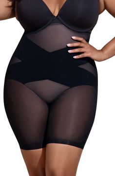 Honeylove SuperPower Shorts | Nordstrom Nylon Compression Shapewear With Full Coverage, Full Coverage Compression Shapewear In Nylon, Compression Nylon Full Coverage Shapewear, Black Stretch Shapewear With Built-in Padding, Workout Shaping Nylon Shapewear, Sports Shaping Shapewear In Nylon, Nylon Shapewear For Sports, Sports Shapewear In Nylon, High Waist Compression Nylon Shapewear