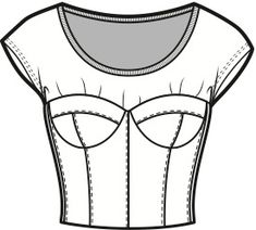 the front and back view of a women's top with an attached waistline