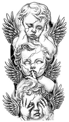 Tato Flash, Heaven Tattoos, Cherub Tattoo, First 48, Chicano Style Tattoo, Muster Tattoos, Chicano Art Tattoos