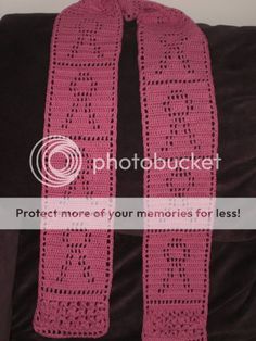 [SIZE=4][FONT=Comic Sans MS][I]When I saw this pattern in Crochet! Fall 2009, I knew I had to make it for my friend’s Mom, who was just recently diagnosed with breast cancer. So, I started the scarf before she had her surgery and finished it after she came home. The pattern is very well written and was so easy to follow! Sharon just loved it! What do you all think?  It’s made with Royale Fashion Crochet Thread,Size3.    and    [/I][/FONT][/SIZE] I Font, Fashion Crochet, Crochet Thread, Crochet Fall, Comic Sans, Friends Mom, Thread Crochet, Font Size, Very Well