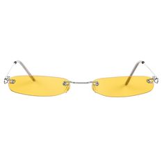 Make these colorful oversized sunglasses a part of your y2k aesthetic outfit ✨ Trendy Rectangular Yellow Sunglasses, Trendy Yellow Rectangular Sunglasses, Trendy Yellow Tinted Shield Sunglasses, Trendy Yellow Shield Sunglasses With Gradient Lenses, Yellow Rimless Sunglasses For Summer, Aesthetic Shades, Futuristic Sunglasses, Vintage Sunnies, Coquette Grunge