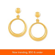 in stock Drop Hoop Earrings, In Store, Pick Up, Buy Online, Hoop Earrings, Free Shipping, Gold