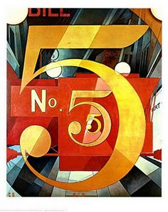 a painting with the number five on it