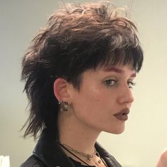 Mullet Hairstyle Short Women, Womens Mullet Straight Hair, Feminine Short Mullet, Short Choppy Mullet Women, Women’s Mullets, Edgy Mullet Women, Fauxhawk Mullet, Soft Mullet Wavy Hair, Shaved Mullet Hairstyle Women