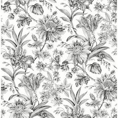 allen + roth 30.75-sq ft Black Vinyl Floral Self-adhesive Peel and Stick Wallpaper in the Wallpaper department at Lowes.com Bathroom Wallpaper Black And White, Black Peel And Stick Wallpaper, Allen Roth, The Wallpaper, Bathroom Wallpaper, Black Vinyl, Country Chic, Classic Beauty, Stained Glass Windows