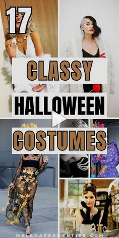 several different halloween costumes with text that says classy halloween costumes