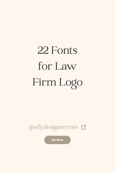 the front cover of 22 font styles for law firm logos