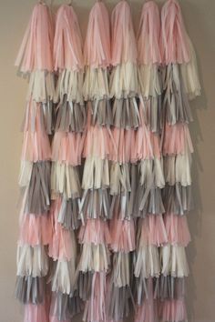 the wall is made up of many layers of tulle