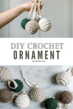 Crochet Yarn Christmas Ornament Diy Yarn Ornaments, Diy Crochet Ornaments, Yarn Ornaments, Yarns Ornaments, Winter Crochet