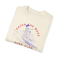 Ride the Tide in Style with Our Catching Waves Surf Club T-Shirt – Ultimate Comfort and Coastal Vibes! Embrace the surf lifestyle with our Catching Waves Surf Club t-shirt. Crafted from the renowned Comfort Colors 1717 garment-dyed fabric, this tee offers unmatched coziness and durability, making it the perfect addition to your coastal wardrobe. Made from 100% ring-spun US cotton, this t-shirt features a soft-washed, garment-dyed fabric that feels incredibly soft against your skin. The medium-we Surf Lifestyle, Surfing Waves, Comfort Colors, Surfing, Relaxed Fit, Fabric, T Shirt, Clothes, Color