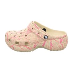 Step into comfort and style with the Crocs Women's Classic Platform Snakeprint Clogs! Specially designed for the fashion-conscious young adult, these clogs feature a chic snakeprint pattern in a versatile beige shade. The elevated platform look not only adds to your height but also enhances your outfit’s style. Ideal for both indoor and outdoor activities, these Crocs ensure lasting comfort with their lightweight Croslite foam construction and signature textured footbed. Perfect for everyday wea Beige Non-slip Clogs For Summer, Beige Non-slip Summer Clogs, Casual Non-slip Beige Clogs, Casual Beige Non-slip Clogs, Casual Beige Synthetic Clogs, Casual Beige Clogs With Cushioned Footbed, Casual Beige Clogs With Textured Footbed, Casual Beige Clogs With Rubber Sole, Comfortable Beige Clogs For Spring