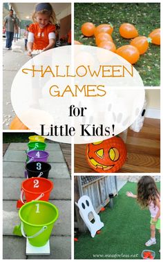 halloween games for little kids with pumpkins and jack - o'- lanternes