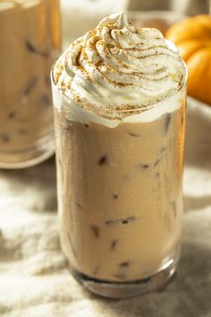 iced pumpkin spice latte with whipped cream