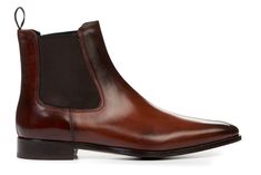 Nothing says boss like a pair of Chelsea boots. Perfect for cooler weather, but versatile enough for a year-round engagement, the Dean is a bold choice that pairs well with a suit, trousers, or premium denim. Runs full size large (order full size down from regular US dress shoe size). For example, if you normally wear a size US 10 dress shoe, order a size 9 Alternatively, order one and a half sizes below your Brannock device measurement. For example, if you measure a 10 on the Brannock, order a Brown Chelsea Boots, Leather Boot Shoes, Suit Trousers, Dress Shoe, Chelsea Boot, Handmade Shoes, Premium Denim, Beautiful Shoes, Brown Boots