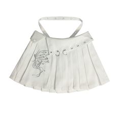 This price is for a skirt only, others are not included.   	 		 			Size 			S 			M 			L 		 		 			Full Length 			32 			33 			34 		 		 			Waist 			66 			70 			74 		 		 			Hips 			89 			93 			98 White Leather Skirt, 2000s Japanese Fashion, White Pleated Skirt, Diy Clothes Design, Butterfly Embroidery, Stylish Pants, A Skirt, Fashion Design Clothes, Cute Skirts