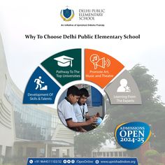 an advertisement for the delhi public school which has been designed to promote students'education