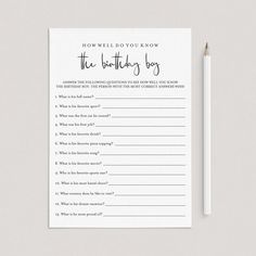 a printable to do list with a pencil next to it and the words, how well do you know?