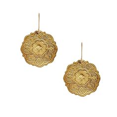 Cast from a pair of antique earrings hand carved by Romani peoples in the 1800s, Rebekah has treasured the originals as a part of her personal collection. Delicate scalloped edging gives the pendant a unique silhouette while intricate engraved details resemble patterns of sacred geometry. Handcrafted in 14k gold vermeil or sterling silver Approximate 3/4" hanging length Secured on our handmade earwire Shop the matching Romani Necklace Also available with gemstones Elegant Carved Round Earrings, Elegant Round Carved Earrings, Elegant Carved Drop Earrings, Antique Yellow Gold Ceremonial Earrings, Victorian Style Ceremonial Dangle Earrings, Victorian Style Engraved Yellow Gold Earrings, Victorian Engraved Yellow Gold Earrings, Yellow Gold Engraved Drop Earrings, Engraved Yellow Gold Drop Earrings