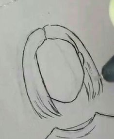 a drawing of a woman's head is shown with a pencil in her hand