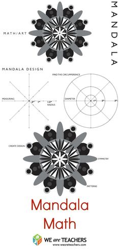 the book cover for mandala math, which is printed in black and white