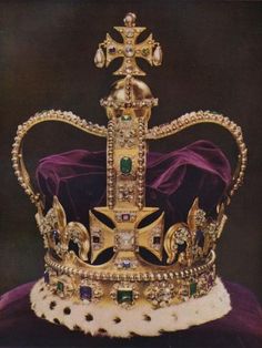 size: 12x9in Photographic Print: 'The Crown of England, St Edward's Crown', c1937 : St Edward's Crown, Medieval Crown, Royalty Crown, British Crown Jewels, The Crown Jewels, Royal Crown Jewels, Crown Aesthetic, Royal Crowns, Royal Tiaras