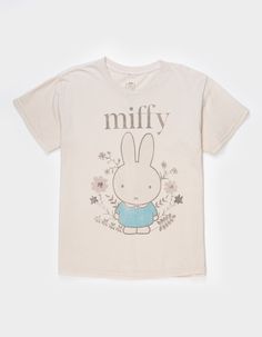 Miffy Boyfriend Tee. Large Graphic Screened On Front. Oversized Fit. Crew Neck. Short Sleeve. 100% Cotton. Machine Wash. Imported. | Miffy Girls Boyfriend Tee Miffy Pajamas, Miffy Tshirt, Miffy Shirt, Miffy Print, Cute Graphic Tees Aesthetic, Cute Shirt, Baggy T-shirt, Wwe T Shirts, Japanese Shirt