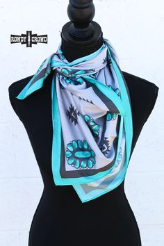 The Classy Concho Wild Rag is the perfect accessory for lovers of turquoise and classic western style. Whether worn around the neck, in the hair, or added to a favorite bag, this versatile piece will never go out of style. Elevate your look with this timeless and chic accessory. 100% Polyester 36" x 36" Cowgirl Accessories, Dress Layer, Layered Sweater, Wild Rag, Silver Jewelry Fashion, How To Show Love, Denim Leggings, Chic Accessories, Wedge Boots