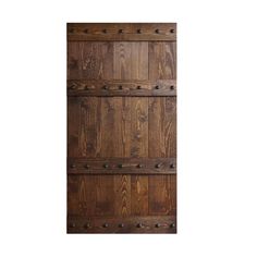 an image of a wooden door with metal knobs on the front and side panels