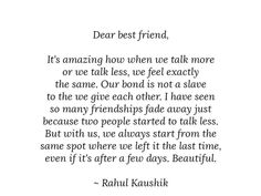 a poem written in black and white with the words dear best friend, it's amazing